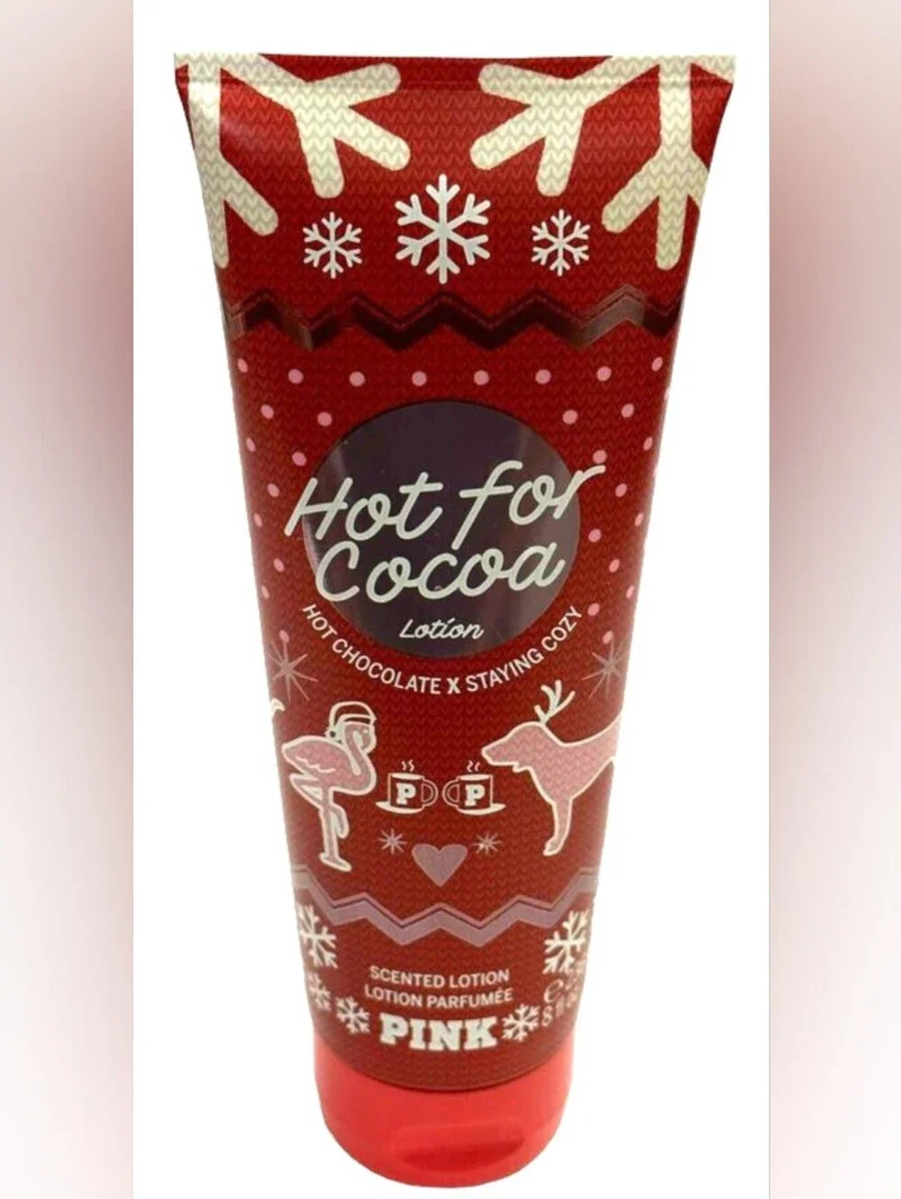 Victoria's Secret PINK Hot for Cocoa Lotion - Red & Cream Accents